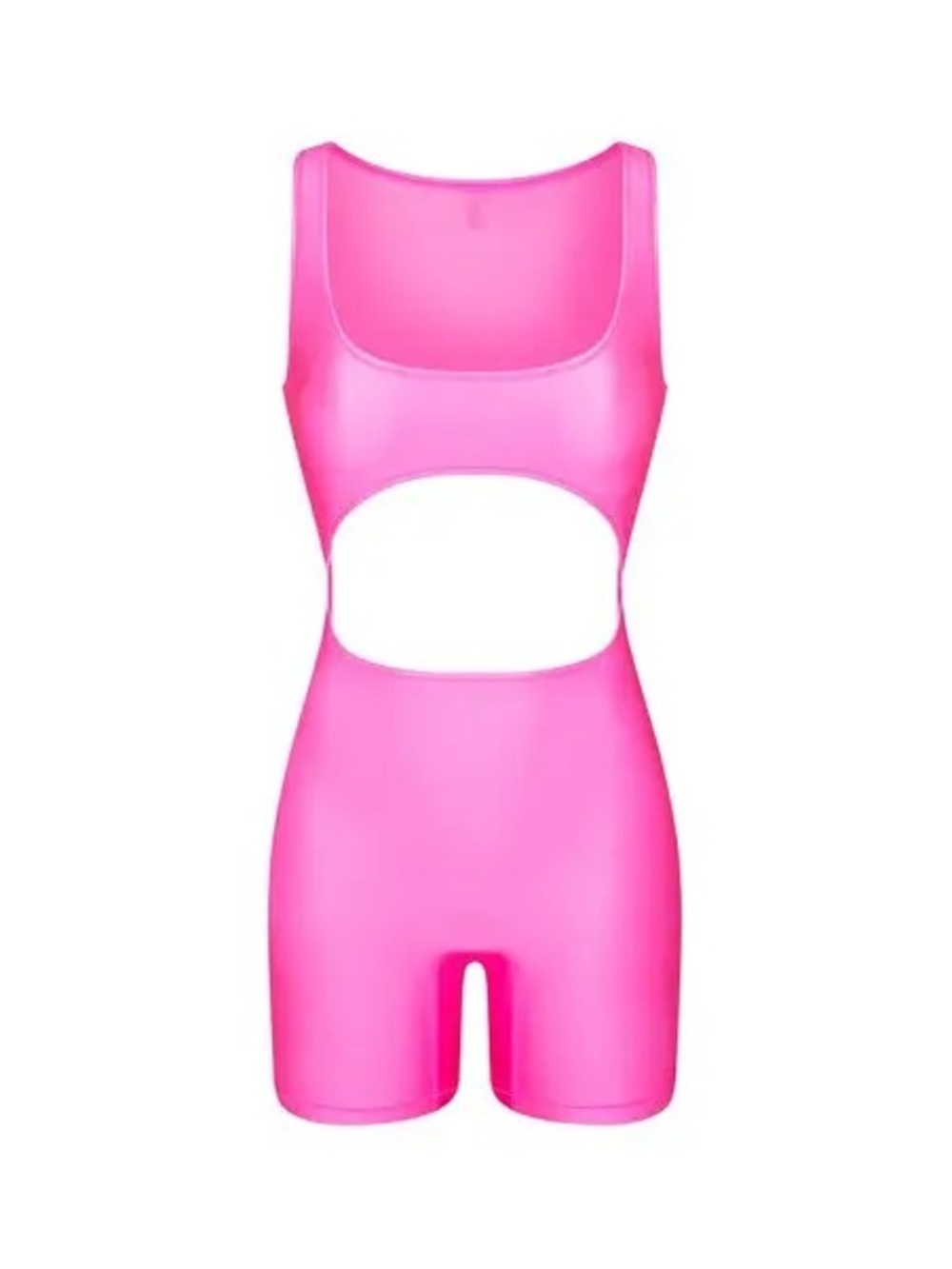 SKIMS Neon Pink Cutout One-Piece Swim Romper